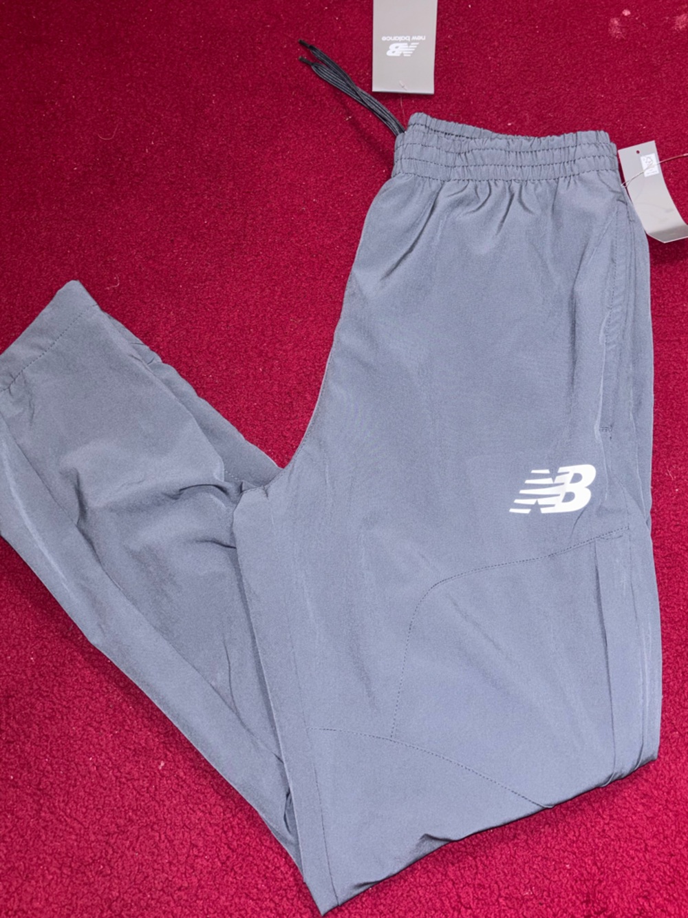 New Balance Slate Gray Athletic Shorts with Black Drawcord